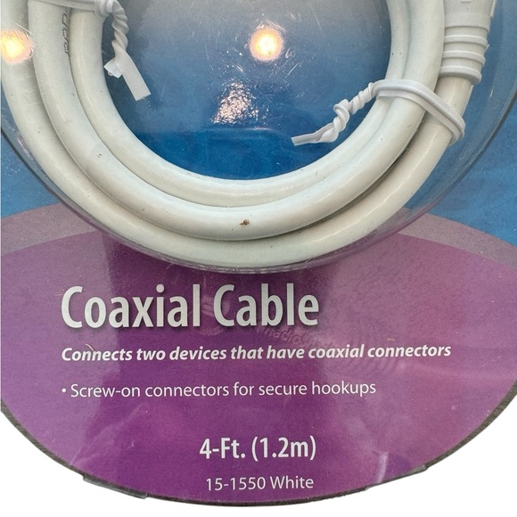 NIB RADIO SHACK 4 FT Coaxial Antenna Cable Extension Coax HDTV Wire Cord 15-1550 - Picture 3 of 5